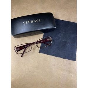 VERSACE 1163B 1333 Purple Red Demo Lens Women's Rectangle Eyeglasses 52-16-130